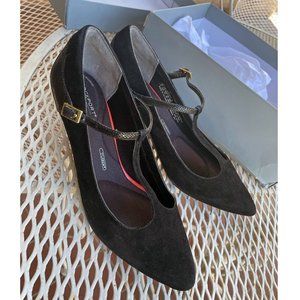 Rockport Kalila T-Strap Kitten Heel Black Dress Shoes! 8W
